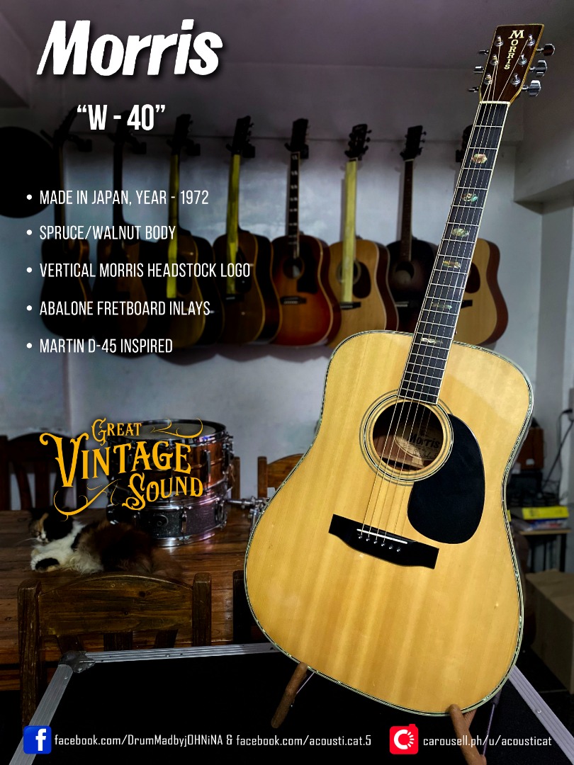Morris W-40 Vintage Guitar, Hobbies & Toys, Music & Media, Musical ...
