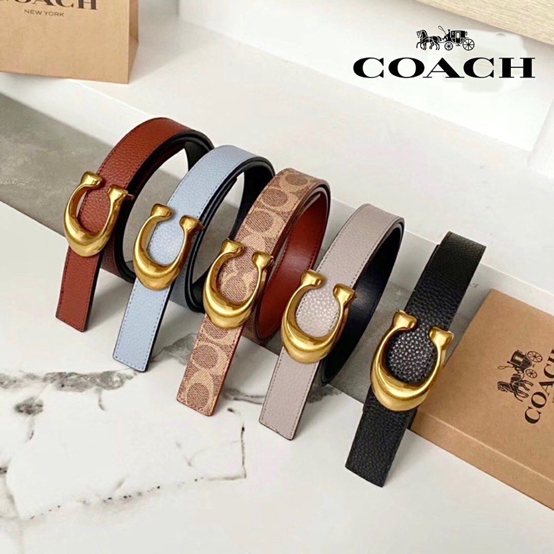 New Coach ?? Original F83960 25mm Signaturen Leather Buckle Belt For  Women with Full Set of Coach Package, Luxury, Accessories on Carousell
