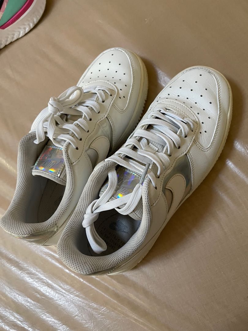 Nike Air Force 1 Low Iridescent White W Women s Fashion Footwear Sneakers on Carousell
