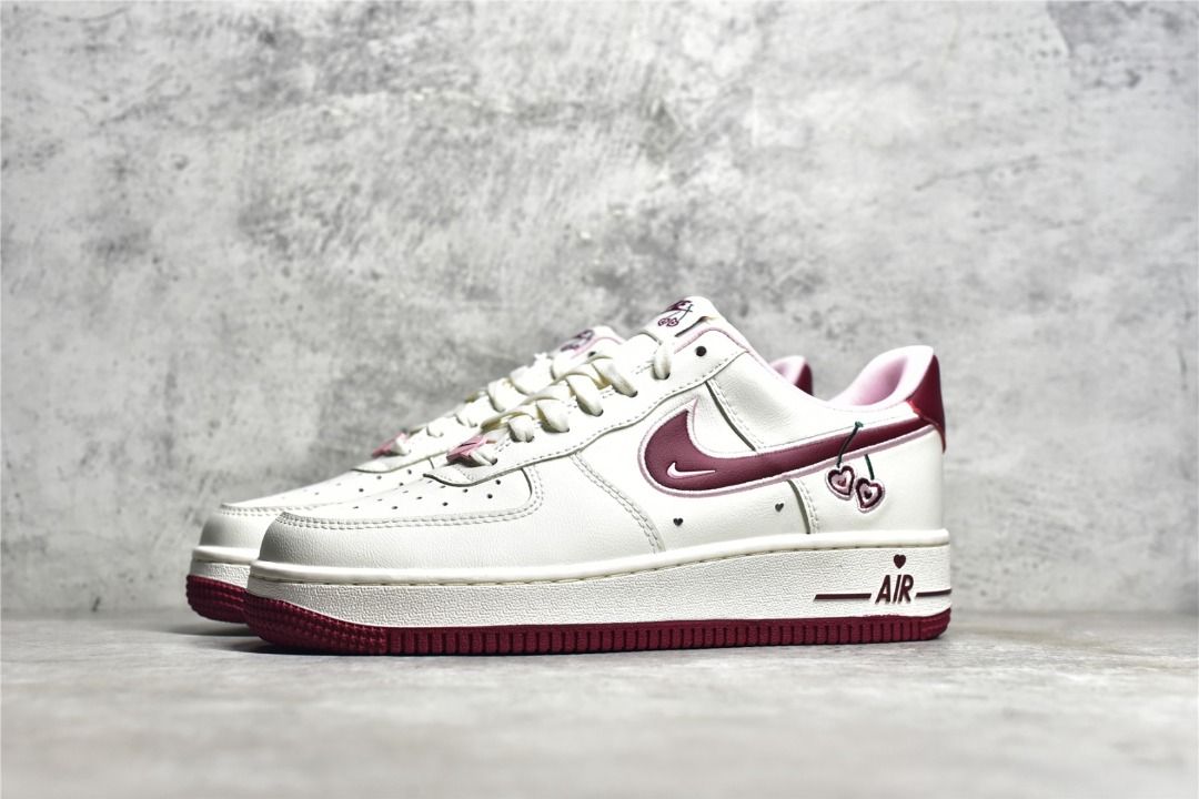 NIKE Air Force 1 low White pink Valentine s shoes Women s Fashion
