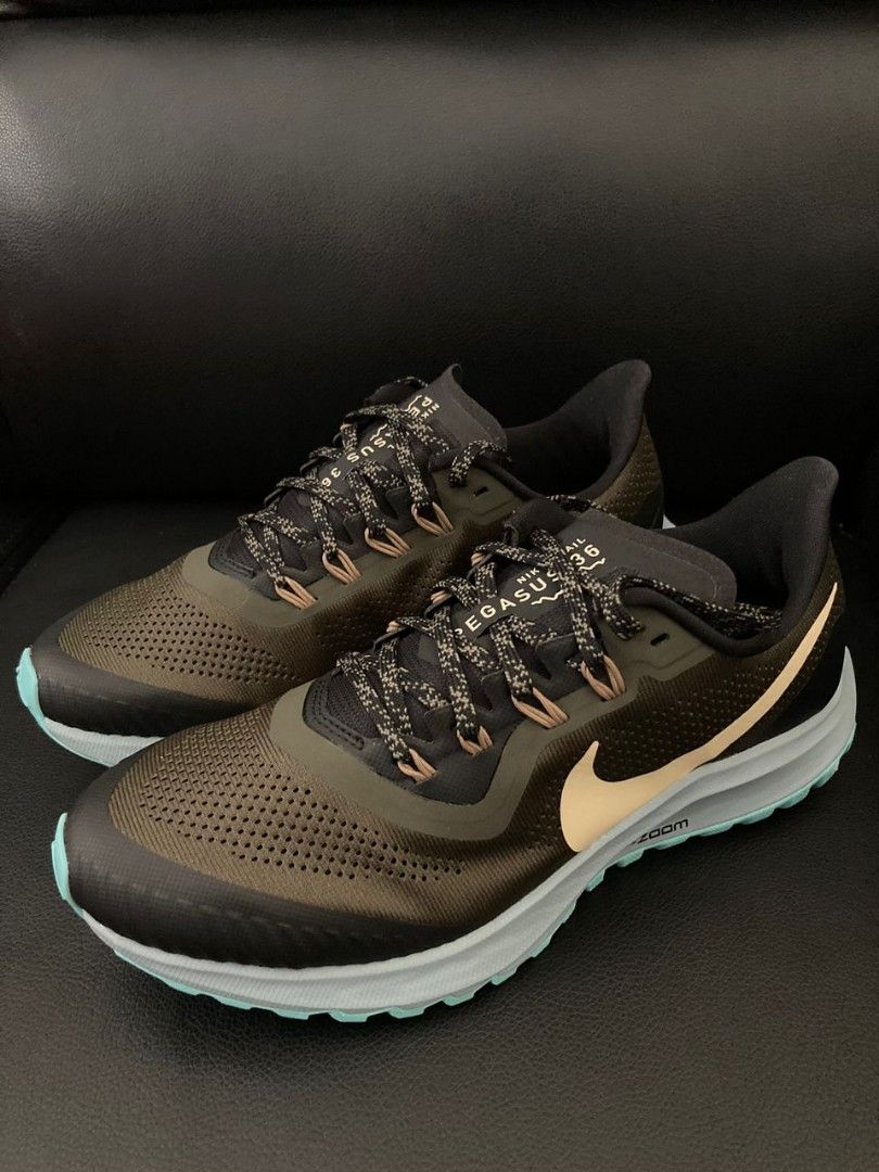 Nike zoom pegasus 36 trail men's shoes cargo khaki/gold top