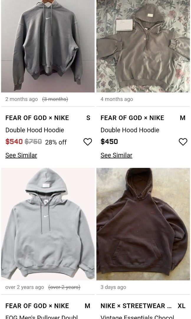 Fear of god nike double hoodie best sale