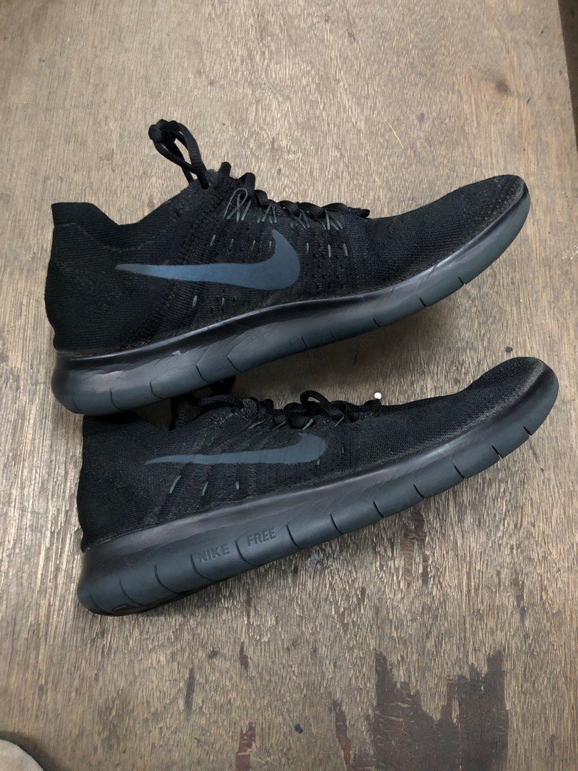 Nike free rn flyknit 2017 triple black clearance