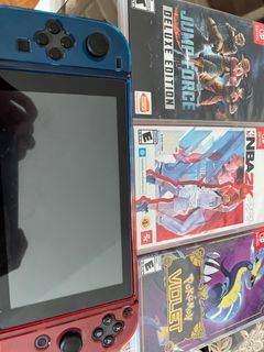 NINTENDO SWITCH V2 W/ 128GB SD CARD AND 3 GAMES