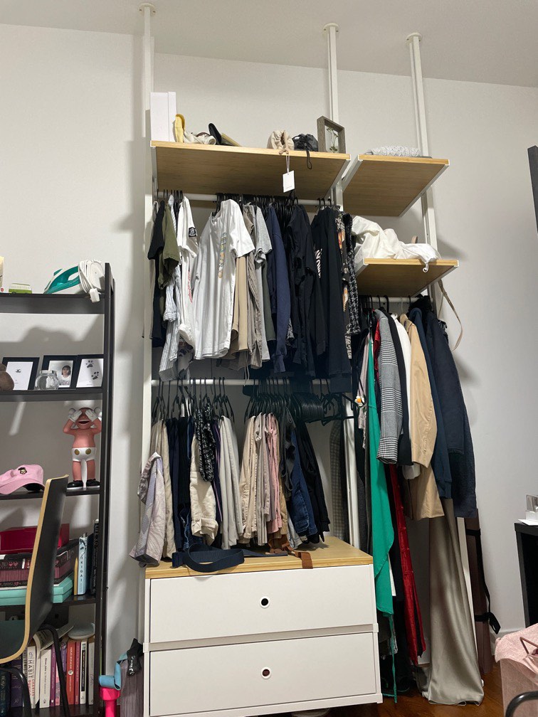 Open wardrobe system IKEA Elvarli, Furniture & Home Living, Furniture