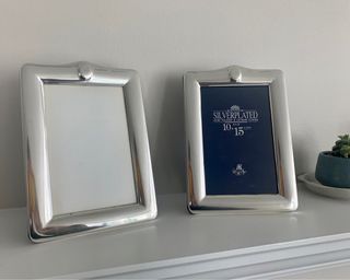 Pair of silver plated hand-polished C.C.R photo frames