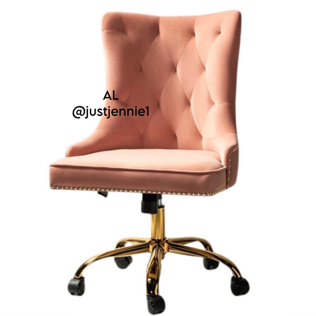 Pink Gold Office Swivel Chair with a freebie bag to the buyer