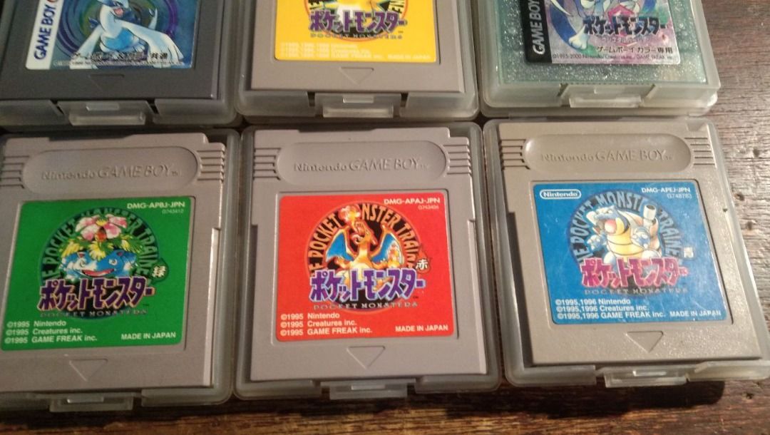 Pokemon Red,Green,Blue,Yellow,Silver,Gold,Crystal,CG Japanese Gameboy Soft  BS