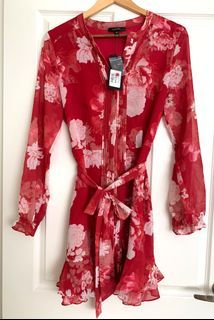 Portmans Red Wrap Dress Size 12 Brand New with Tag