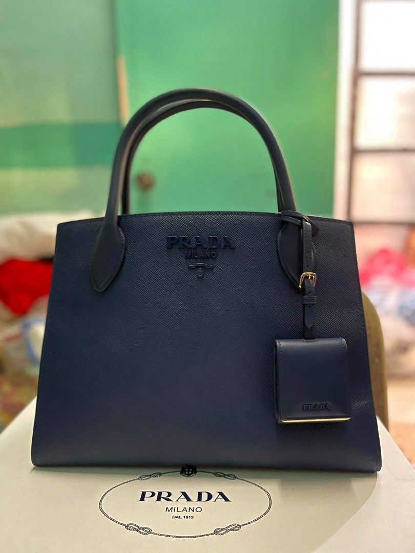 Prada Monochrome Saffiano Leather bag., Luxury, Bags & Wallets on Carousell