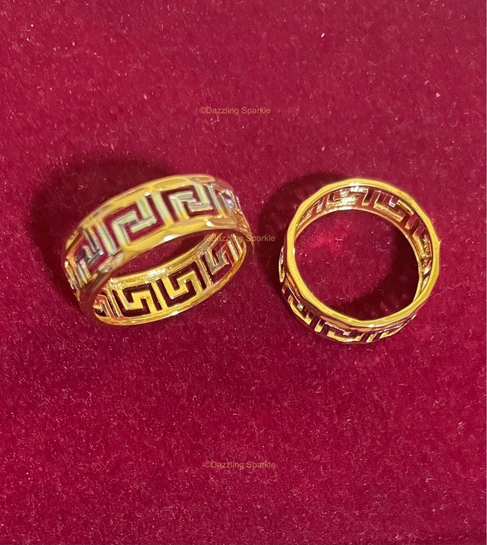 RING premium 916 Gold plated Mix gold Viral ring with engraved