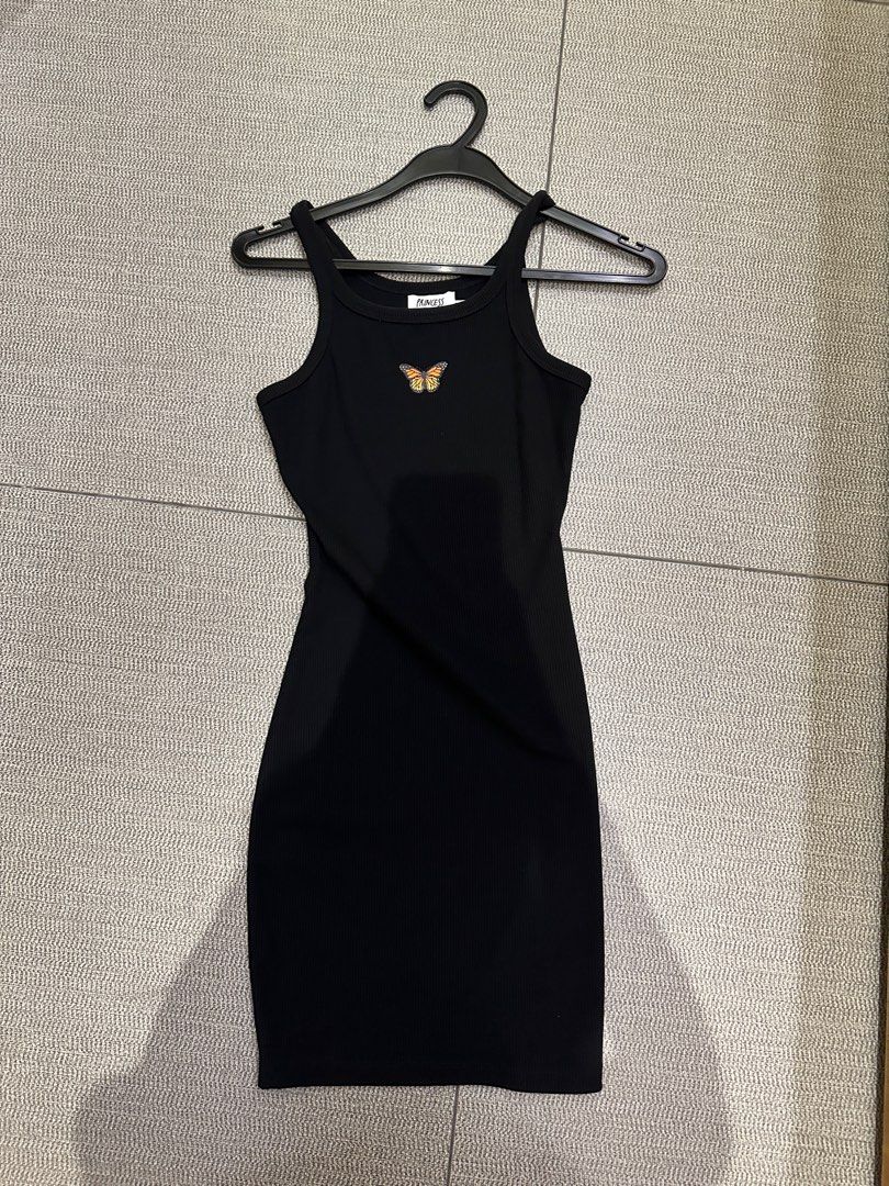 Princess Polly Flutter Butterfly Mini Dress Black, Women's Fashion, Dresses  & Sets, Dresses on Carousell