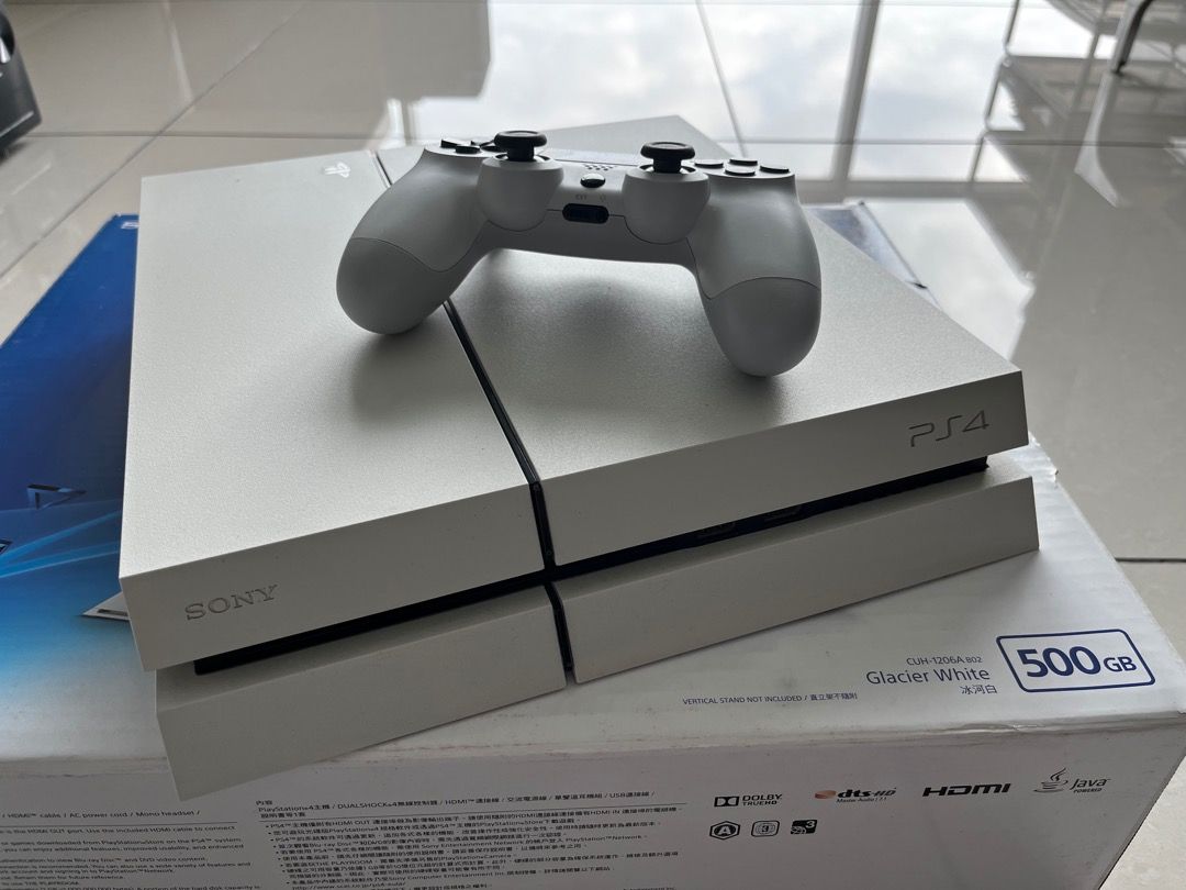 Playstation PS4 500GB Glacier White, Video Gaming, Video Game 