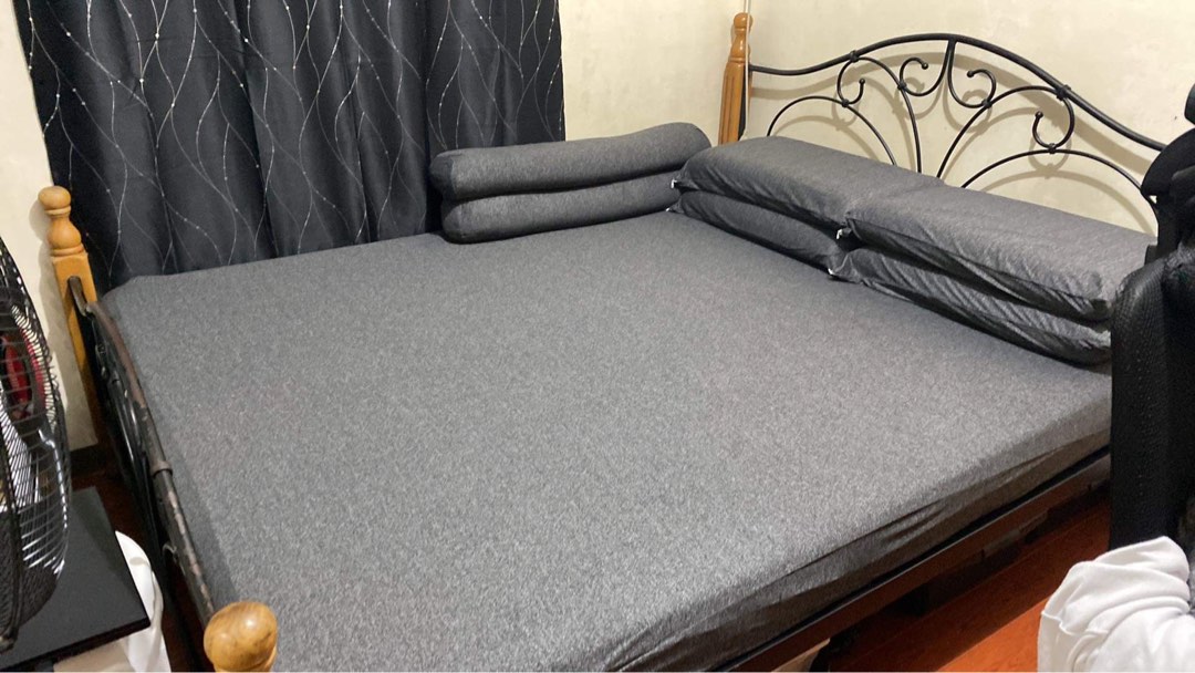 QUEEN SIZE URATEX 6' and bed frame, Furniture & Home Living, Furniture