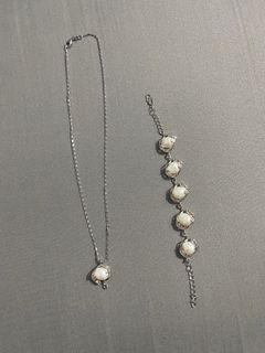 Necklace and Bracelet Raw Pearl