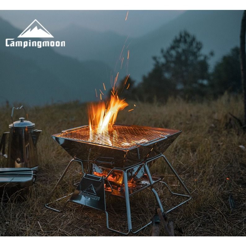 CAMPINGMOON Portable StoveTop Grill Net Mini Foldable Furnace