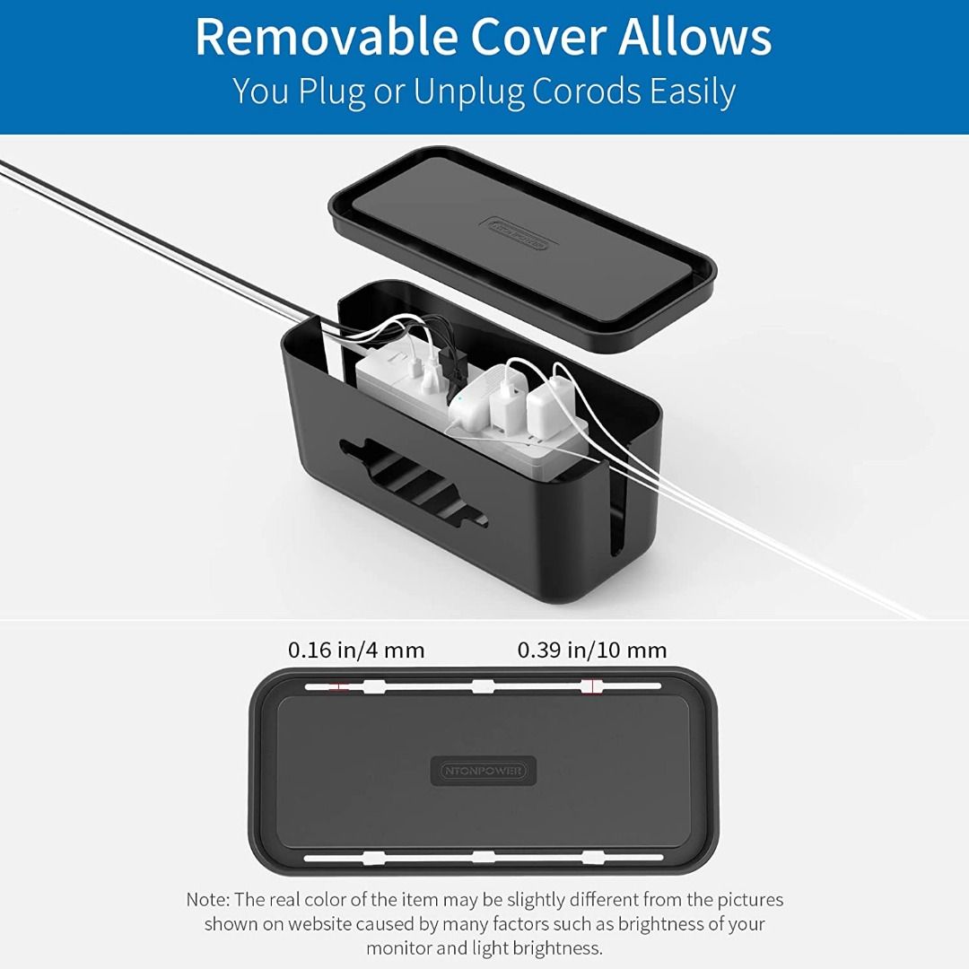 Ntonpower Cable Organizer Box Wall Mountable with Lock Lid
