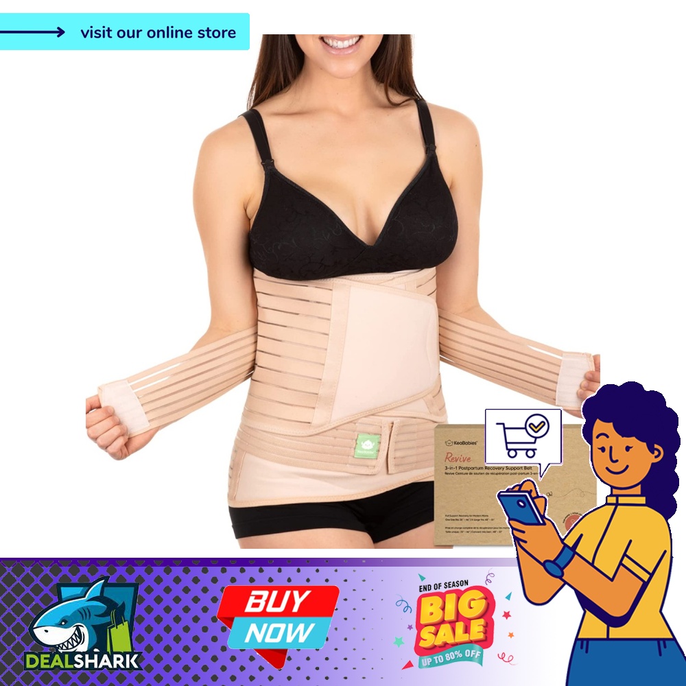 readystock KeaBabies 3 In 1 Postpartum Belly Support Recovery Wrap Belly Band For Postnatal Pregnancy Maternity Girdles For Women Body Shaper Tummy Belly Bandit Waist Shapewear Belt One Size