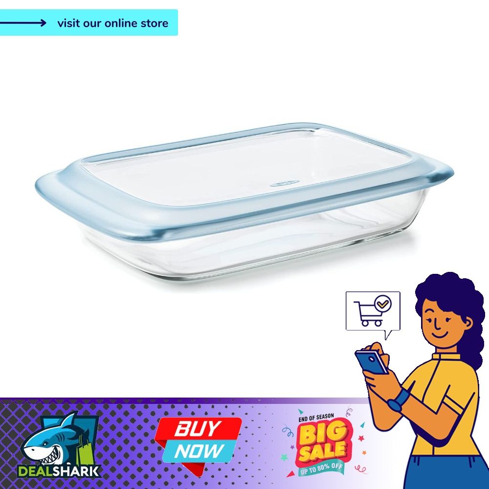 OXO GOOD GRIPS 3QT Glass Baking Dish with Lid 9 X 13 freezer & oven safe  NEW