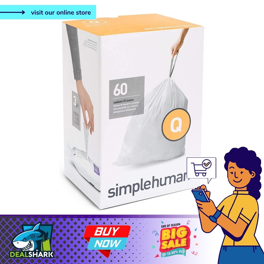 simplehuman Code Q Custom Fit Liners (60 Count)