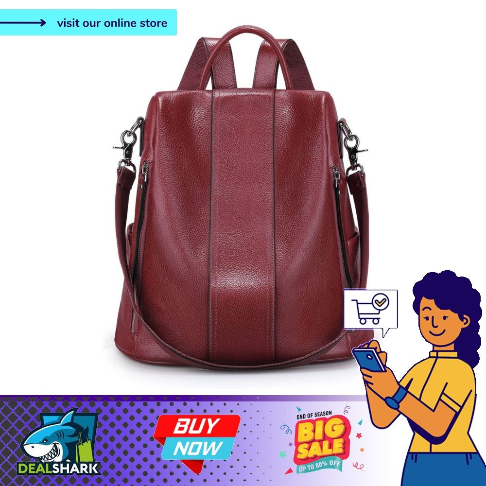  S-ZONE Leather Backpack Purses for Women Antitheft