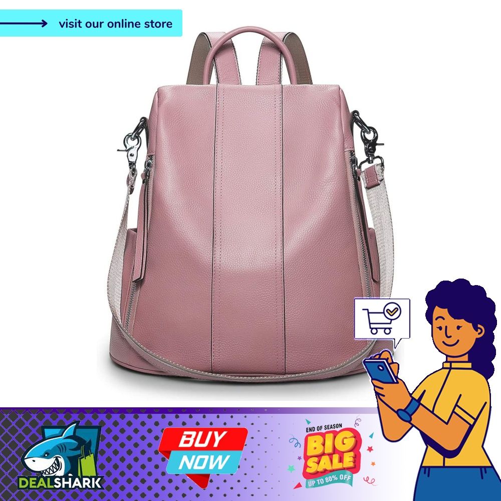  S-ZONE Leather Backpack Purses for Women Antitheft