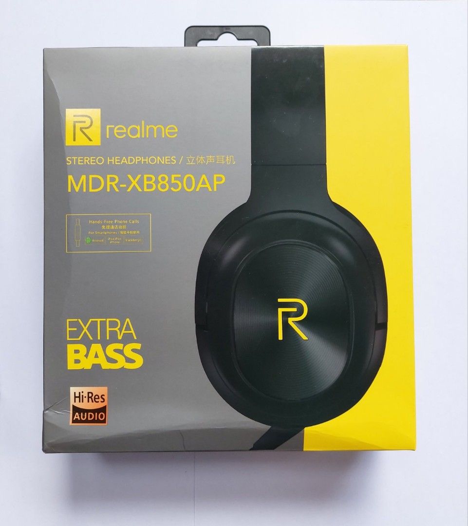 Realme Stereo Headphones Extra Bass Mobile Phones Gadgets