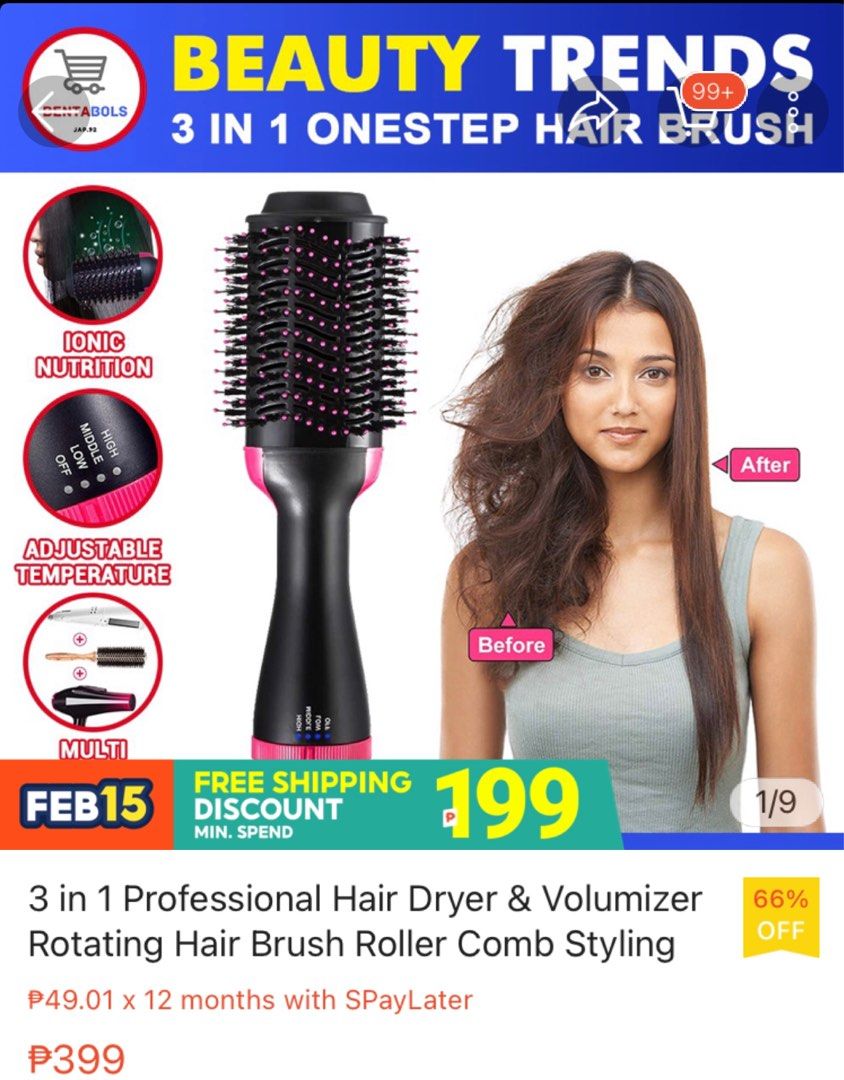 ROTATING HAIR BRUSH/ DRYER, Beauty & Personal Care, Hair on Carousell