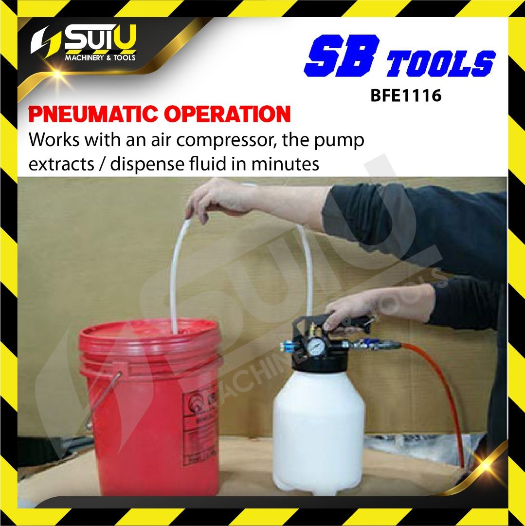 SB TOOLS BFE1116 Pneumatic Brake Oil Extractor & Bleeder Kit, Furniture