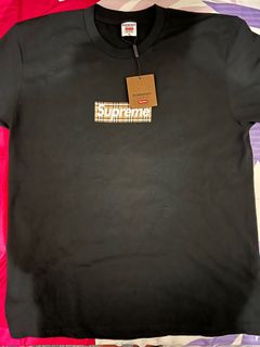 Supreme T-Shirt Burberry Box Logo Black