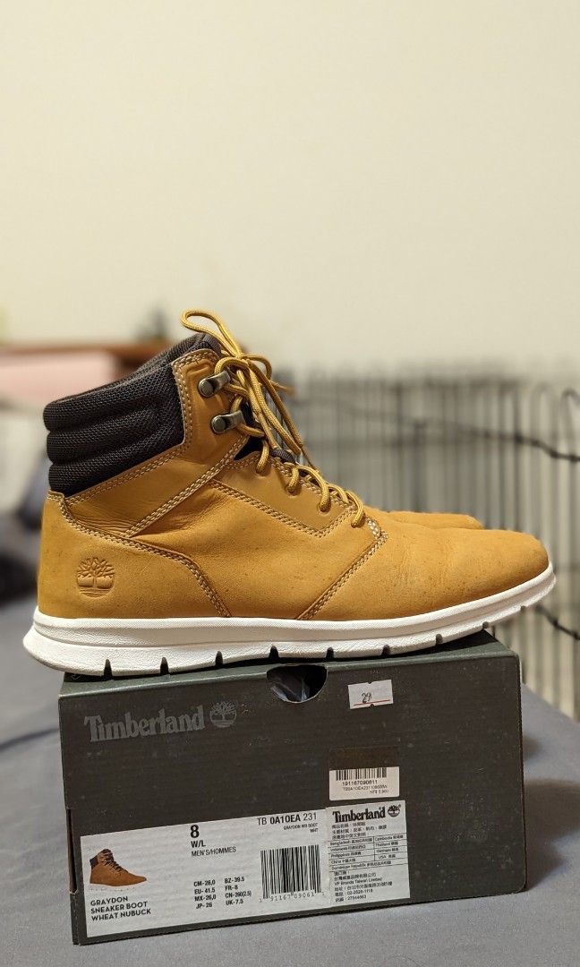 Timberland GRAYDON SNEAKER BOOT WHEAT NUBUCK OA10EA US 8 26cm