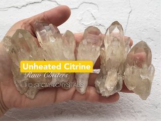 Unheated Citrine aka Kundalini Citrine in natural raw clusters, Lightbrary formation