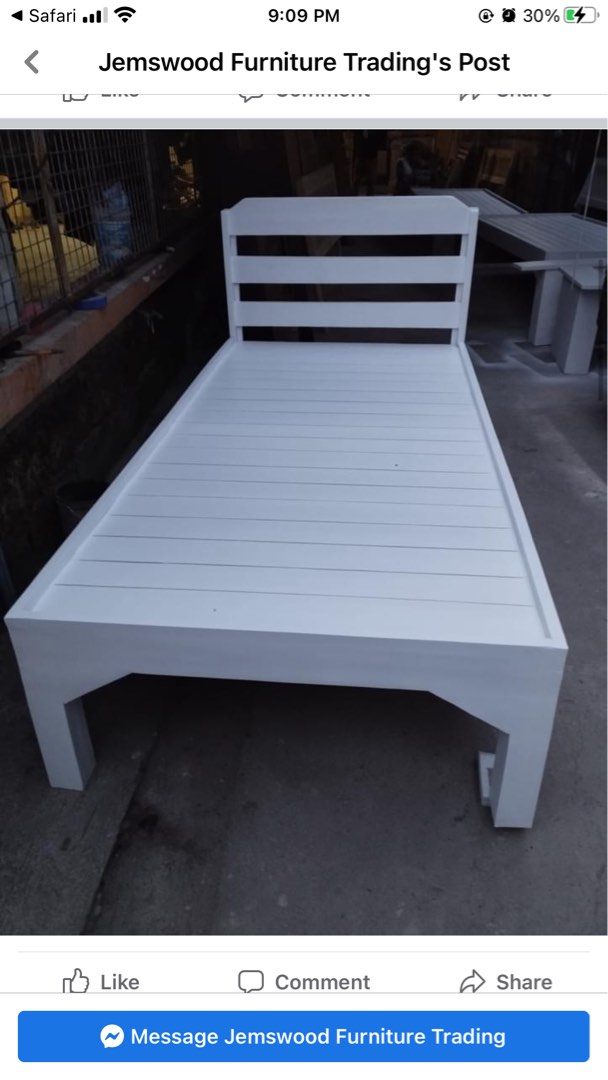 Used Wooden Bed Frame (Single) on Carousell