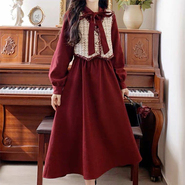 Maroon vintage dress top