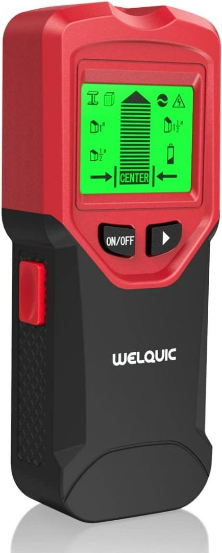 WELQUIC 3-in-1 Stud Finder Multifunctional Wall Scanner High Precision  Detector with Auto Calibration, Backlit LCD Screen, Warning Indicators for  Wall Studs/AC Wires/Wood  Metal, Black and Red, Furniture  Home Living,  Home