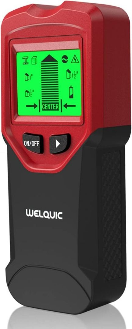 WELQUIC 3-in-1 Stud Finder Multifunctional Wall Scanner High Precision  Detector with Auto Calibration, Backlit LCD Screen, Warning Indicators for  Wall Studs/AC Wires/Wood  Metal, Black and Red, Furniture  Home Living,  Home