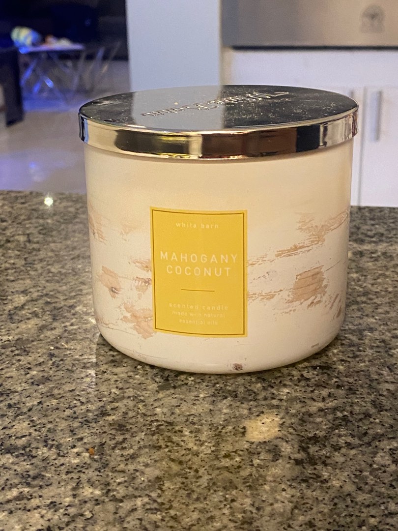 White Barn Scented Candles Mahogany Coconut, Furniture & Home Living, Home Fragrance on Carousell