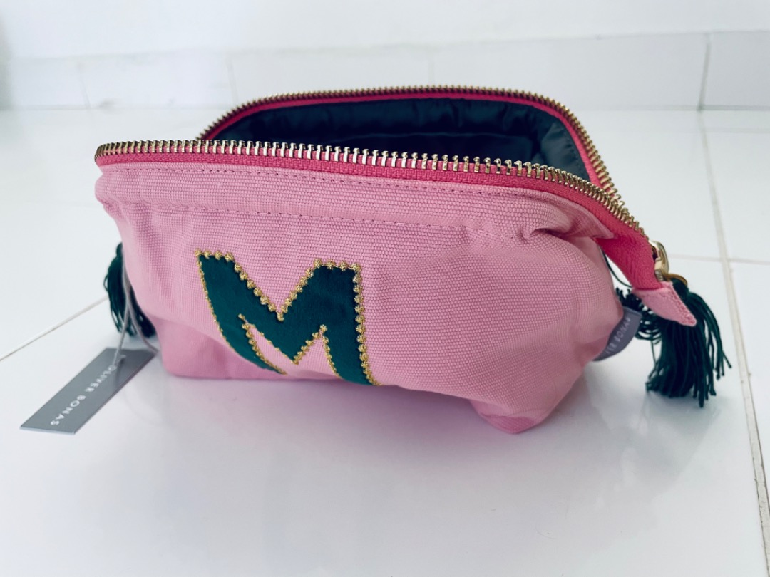 Oliver bonas pink best sale velvet cosmetic bag