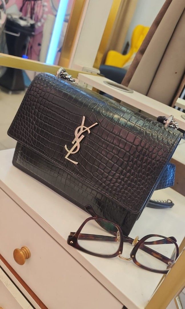 Ysl crocodile sling bag hot sale