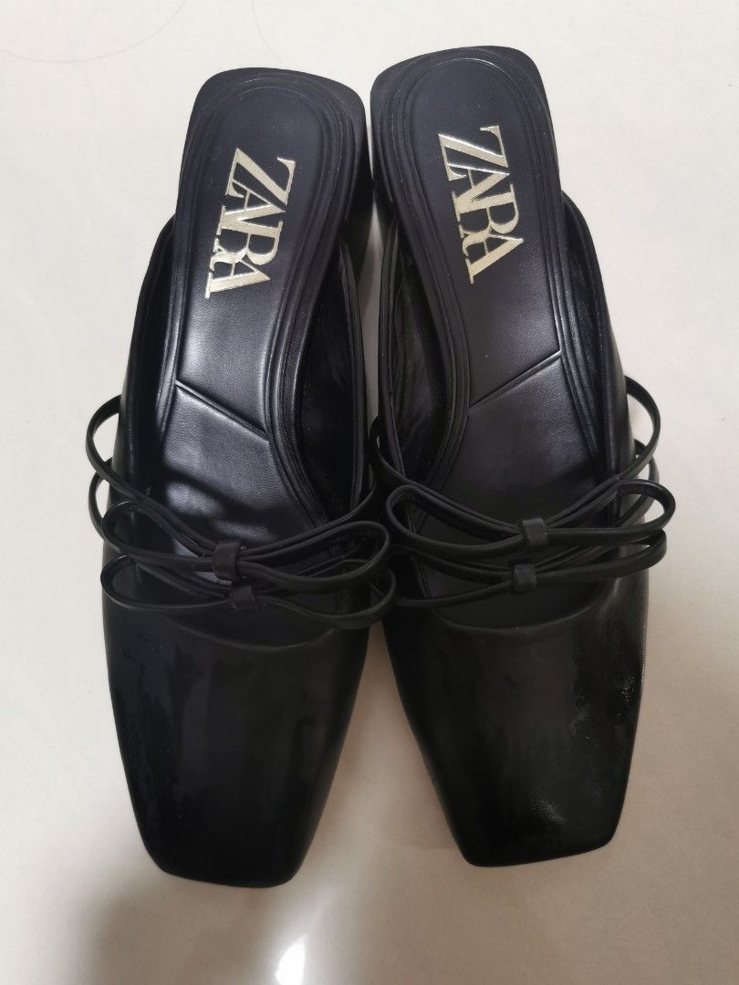 black zara flats