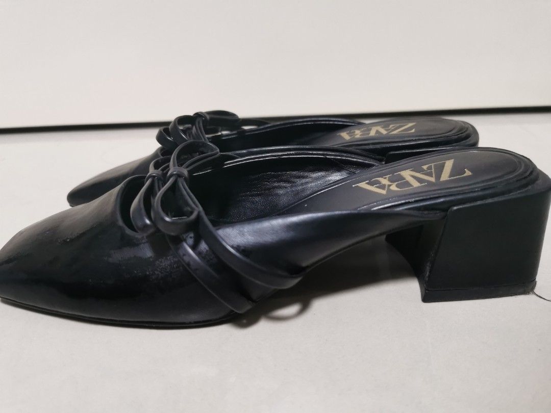 black zara flats