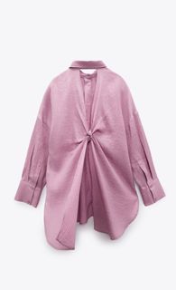 Zara knotted back button down top