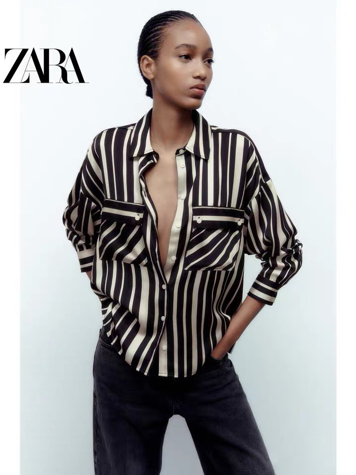Striped zara clearance shirt
