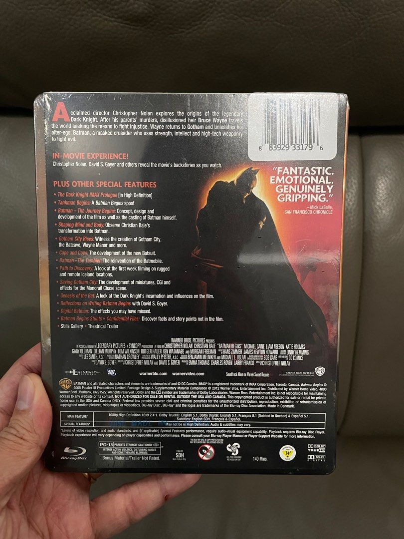 全新Batman Begins 蝙蝠俠blu ray 鐵盒裝, 興趣及遊戲, 音樂、樂器