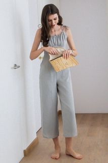 BNWT ACW Tie Strap Ruch Jumpsuit In Sage