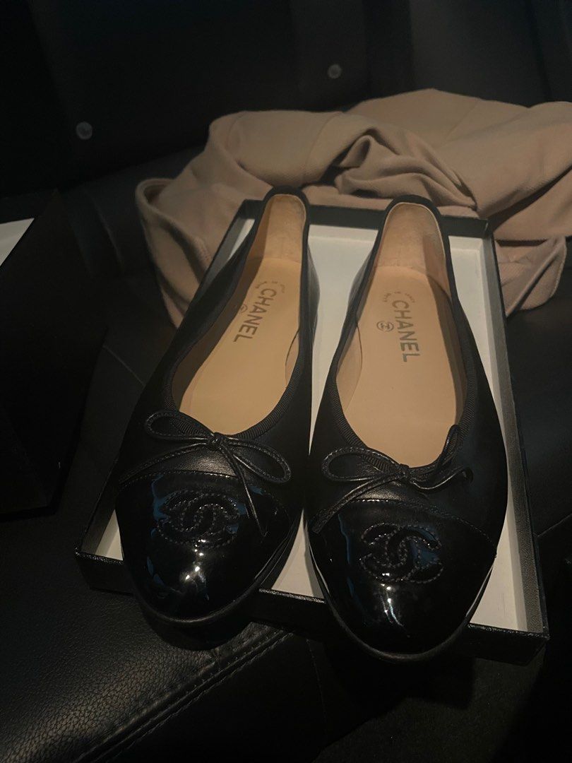 Authentic black Chanel flats for sale, Luxury, Sneakers & Footwear on  Carousell