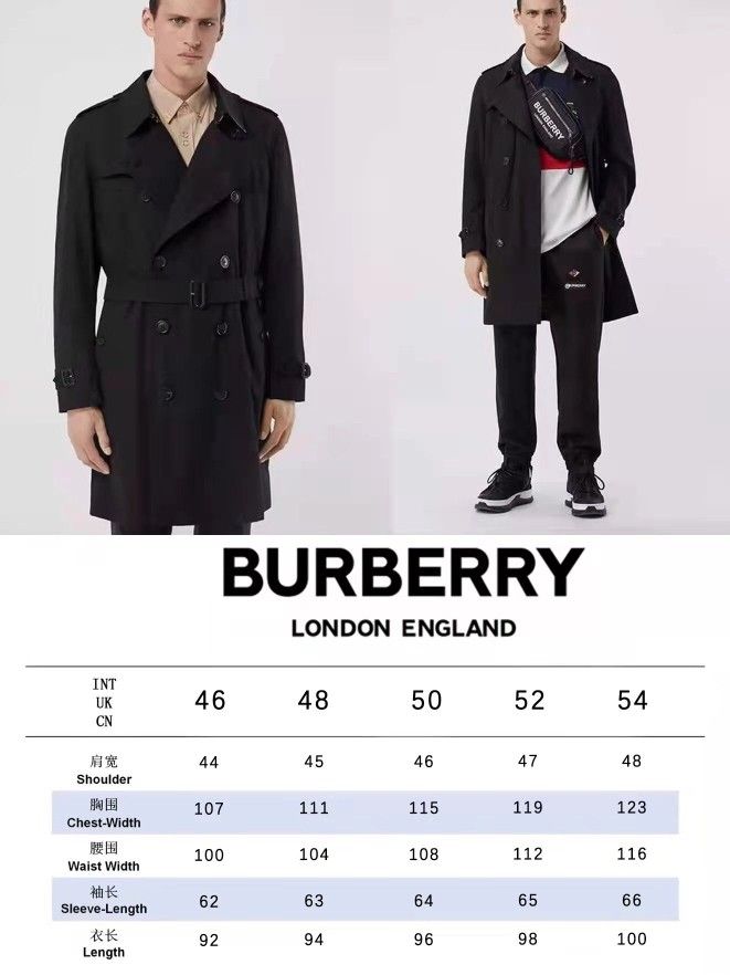 Authentic Burberry Men s Kensington Fit Heritage Trench Mid Length Black Trench Coat