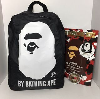 A Bathing Ape BAPE Backpack Bag MOOK appendix Black 39 x 27 x 10cm