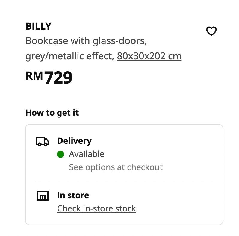 BILLY bookcase with glassdoors, Furniture & Home Living, Furniture