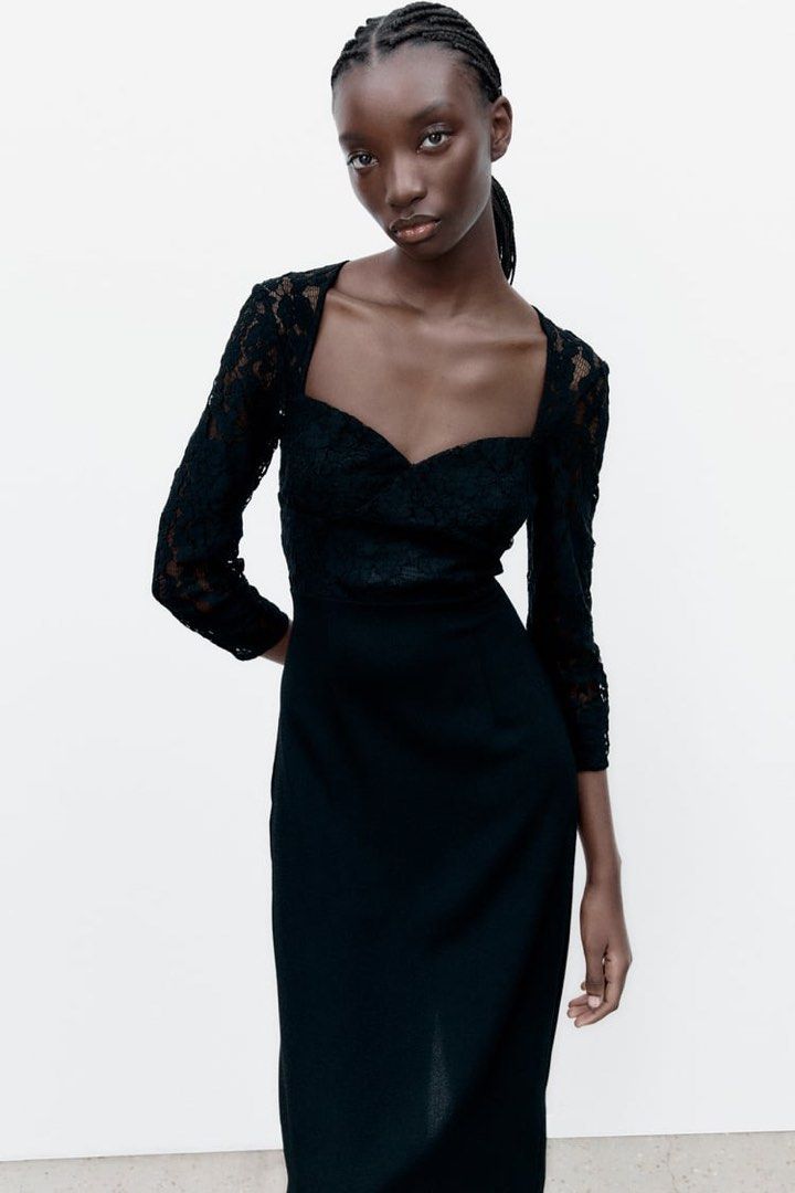 Zara lace top midi dress